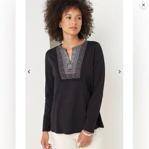 J. Jill Fair Isle Embroidered top - large petite